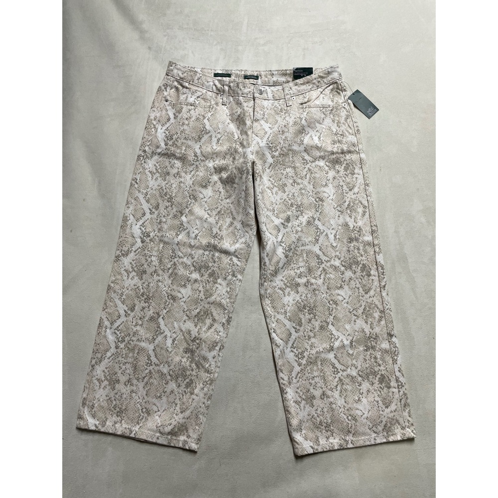 Wild Fable Snakeskin Print Low Rise Baggy Jeans Women 16 Rigid Denim Wide Leg